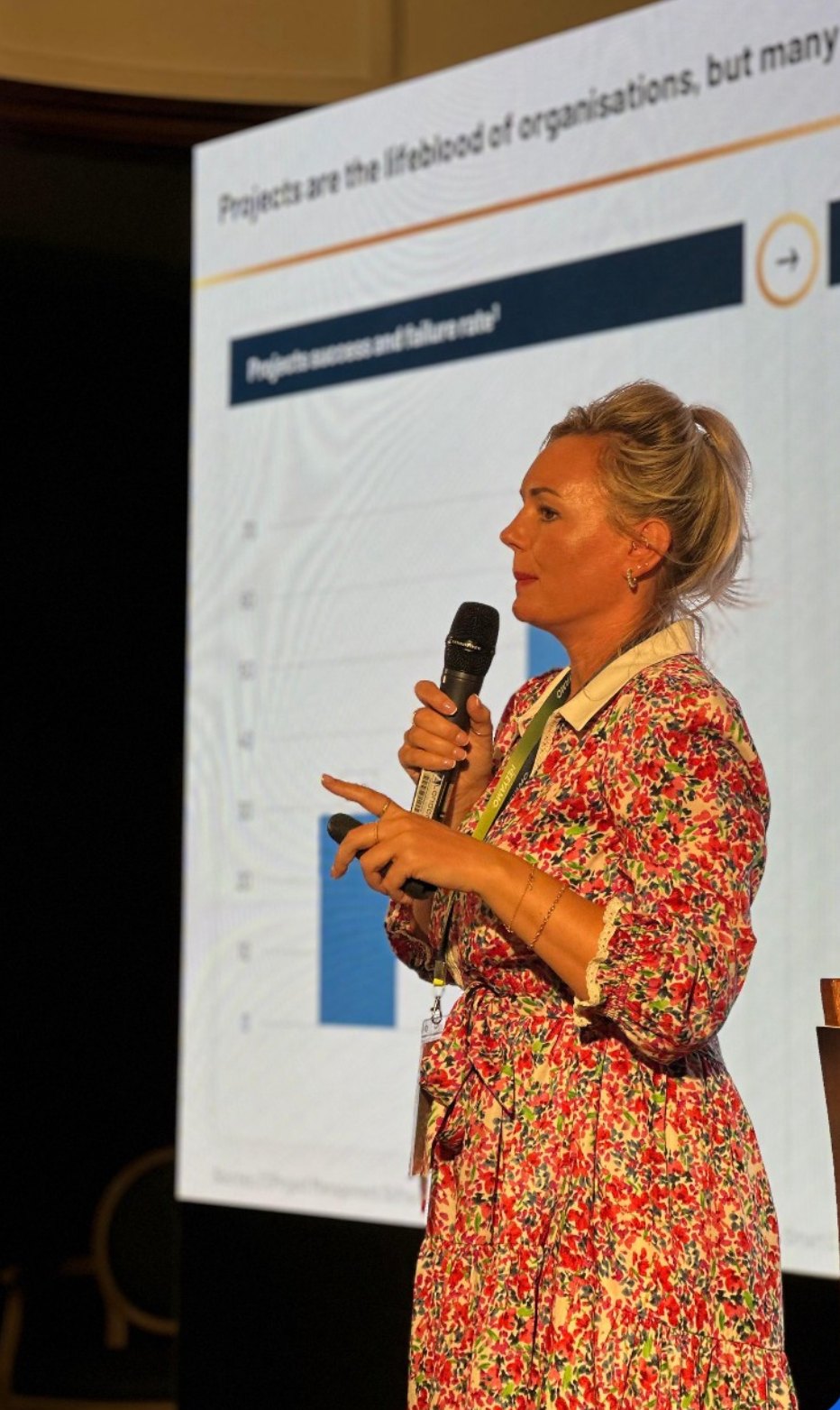 Lara Smart, founder of The LSC Group, presenting on why transformation projects fail